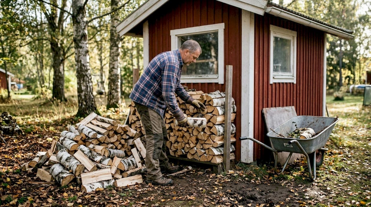 Vedstapling i Kungsbacka - Rätt teknik för torr och varm eldning